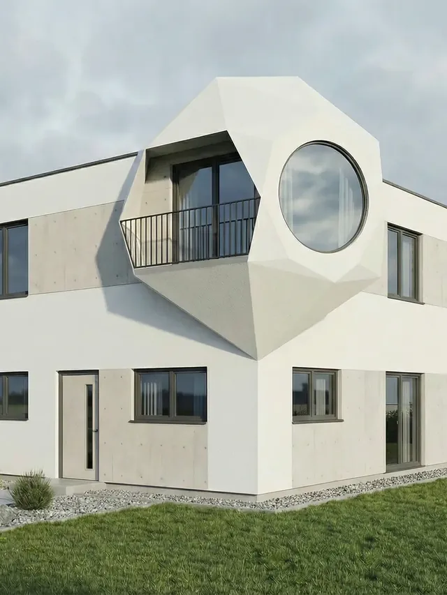 Von der Skizze zum Haus, Eigenes Konzept, kein echtes Objekt: aus einer Zeichnung entstehen Renders